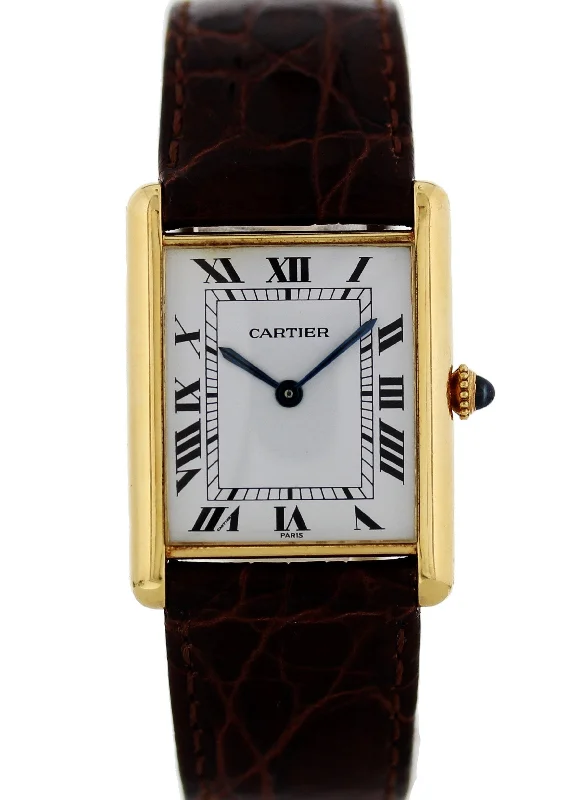 Cartier Tank Louis Paris Large Automatic 18k Yellow Vintage Mens Watch-Cartier Juste un Clou Diamond Necklace