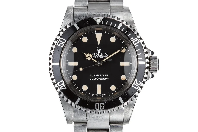 1981 Rolex Submariner 5513 with Mark 4 Maxi Dial and Box and Papers-Rolex Milgauss Men’s Watch