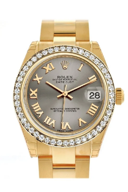 Rolex Datejust 31 Steel Roman Dial Diamond Bezel 18K Yellow Gold Ladies Watch 178288 Pre-owned-Rolex Explorer 39mm Watch Sale