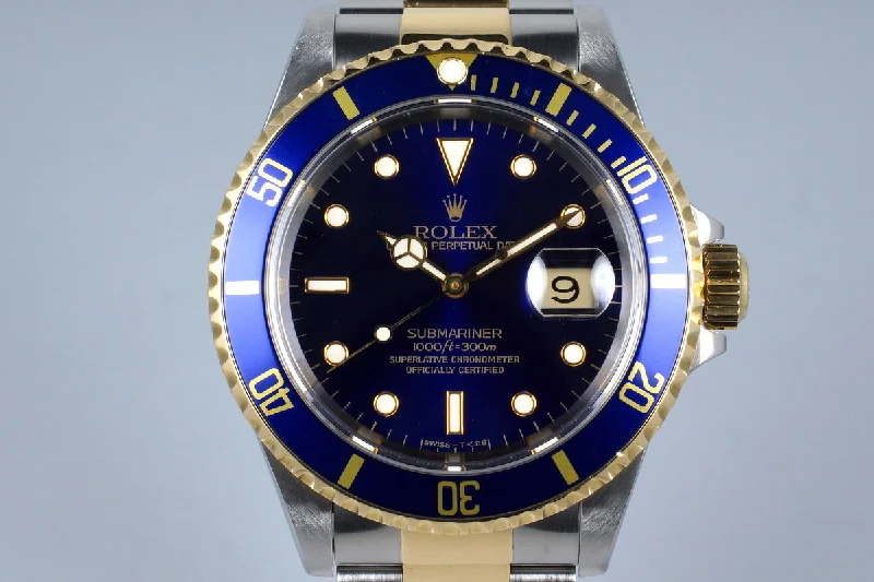 1995 Rolex Two Tone Blue Submariner 16613-Rolex Cosmograph Daytona 18k Rose Gold Watch