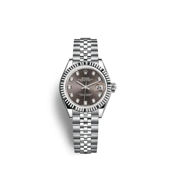 Rolex Lady-Datejust 28mm - Ref: 279174-0015 - Dark Grey Diamond Dial, Stainless Steel Jubilee Bracelet Women's Watch-Rolex Yacht-Master 40mm Watch