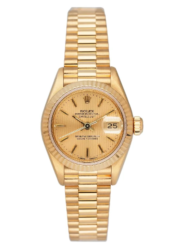 Rolex Datejust 69178 Champagne Linen Dial 18K Yellow Gold Ladies Watch-Rolex Explorer 40mm Watch