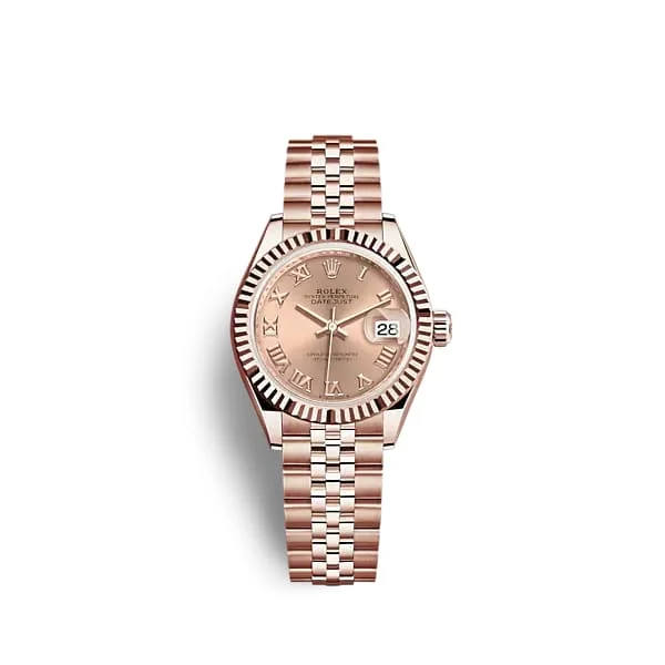 Rolex Lady Datejust 28mm - Ref: 279175-0028 - Rose Dial, 18K Rose Gold Jubilee Bracelet Women's Watch-Rolex Milgauss White Dial Watch