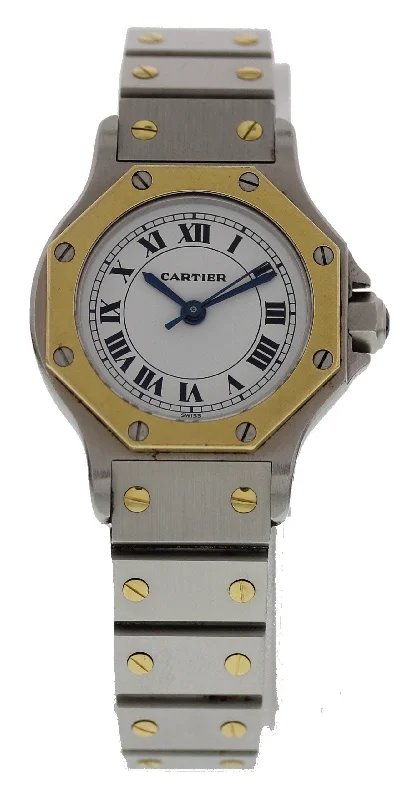 Cartier Santos Octagon SS & 18K YG-Cartier Tank MC Watch