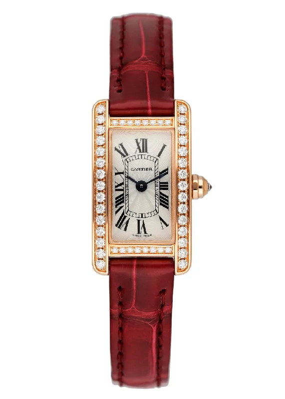 Cartier Tank Americaine Mini 3673 18K Rose Gold Ladies Watch Box Papers-Cartier Panthère de Cartier Watch