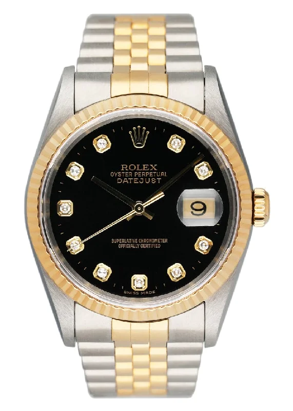 Rolex Datejust 16233 Diamond Black Dial Mens Watch Box Papers-Rolex Explorer 40mm Stainless Steel Watch