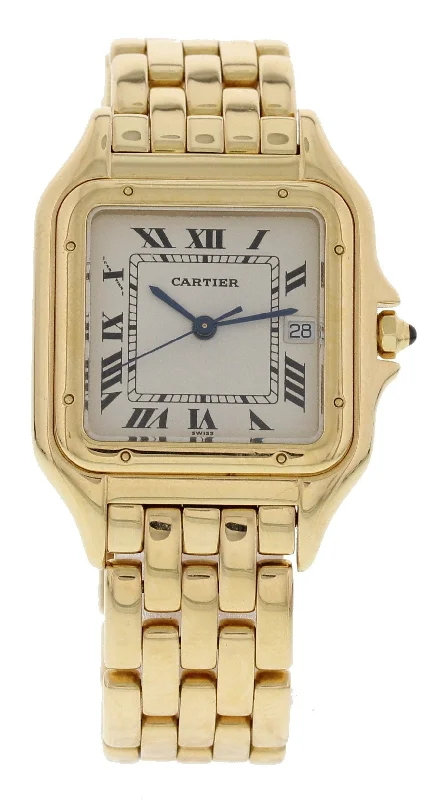 Large Cartier Panthere 18K Yellow Gold Watch-Cartier Ballon Bleu Automatic Watch