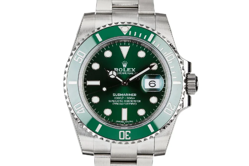 2018 Mint Rolex Green Submariner 116610LV "Hulk" with Box and Papers-Rolex Submariner 114060 No Date Watch