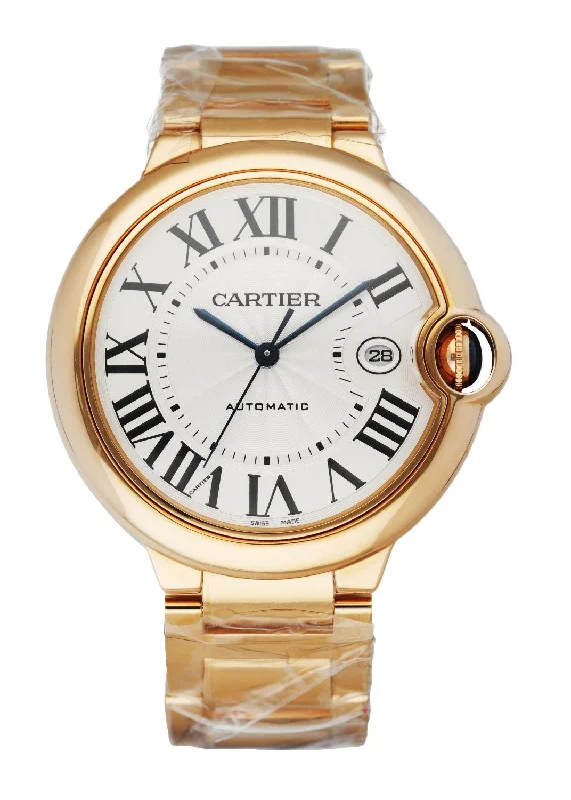 Cartier Ballon Bleu WGBB0016 18K Rose Gold Jumbo Men's Watch With Papers New-Cartier Santos 18k Gold Watch