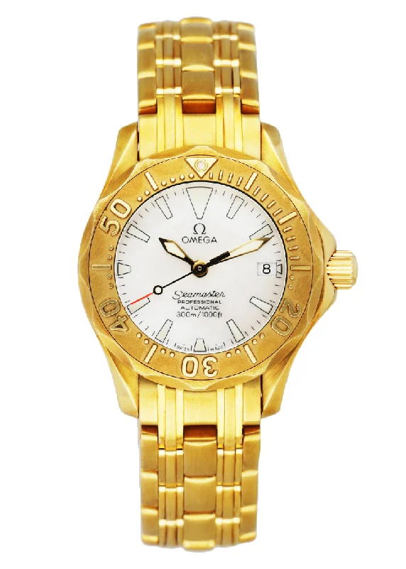 Omega Seamaster 18K yellow Gold Mother Of Pearl Dial Ladies Watch-Omega Seamaster 300M Master Co-Axial Watch