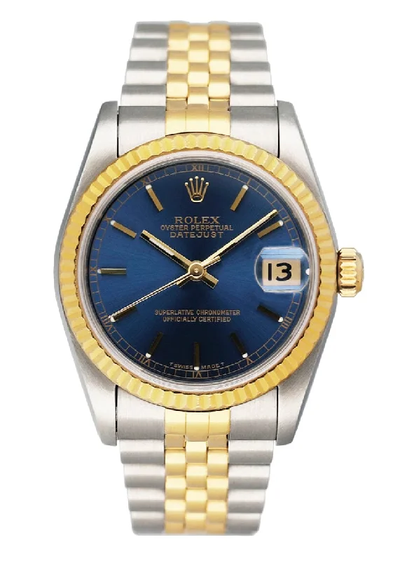 Rolex Datejust 68273 Midsize Blue Dial Ladies Watch Box Papers-Rolex Submariner 116618LN Watch