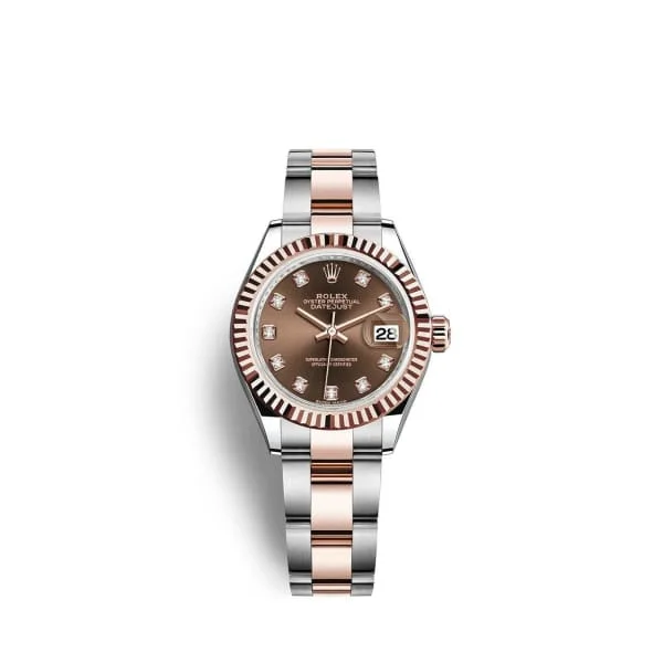 Rolex Lady-Datejust 28mm - Ref: 279171-0012 - Chocolate Diamond Dial, Two Tone Stainless Steel & 18K Rose Gold Oyster Bracelet Women's Watch-Rolex Cosmograph Daytona 116520 Steel Watch