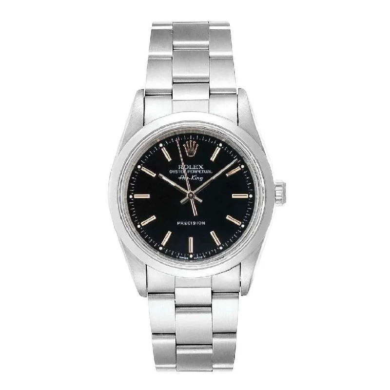 Rolex Air King 34mm - Ref: 14000 - Black Stick Dial, Stainless Steel Oyster Bracelet Watch-Rolex Day-Date 40mm Platinum Watch