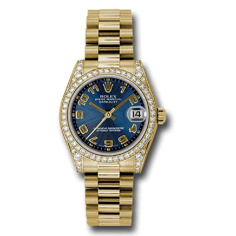 Rolex Datejust 31mm - Ref: 178158 blcap - Blue SKU 18K Yellow Gold Presidential Bracelet Women's Watch-Rolex Submariner No Date Watch