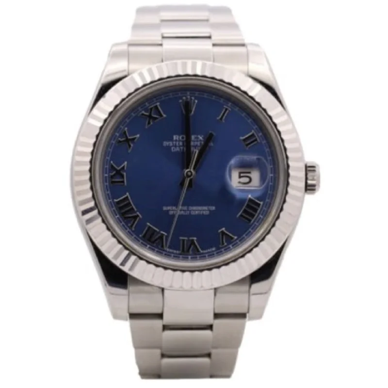 Rolex Datejust II 41mm - Ref: 116334 - Blue Roman Dial, Stainless Steel Oyster Bracelet Men's Watch-Rolex Day-Date 36mm Yellow Gold Watch