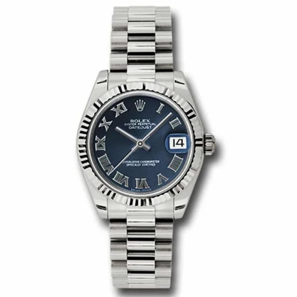 Rolex Datejust 31mm - Ref: 178279 blrp - Blue Dial, 18K White Gold President Bracelet Women's Watch-Rolex Oyster Perpetual Watch