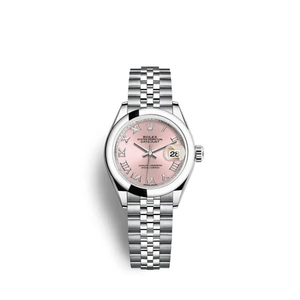 Rolex Lady-Datejust 28mm - Ref: 279160-0013 - Pink Roman Dial, Stainless Steel Jubilee Bracelet Women's Watch-Rolex GMT-Master II Pepsi Bezel Watch