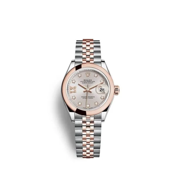 Rolex Lady-Datejust 28mm - Ref: 279161-0020 - Sundust Diamond Dial, Two Tone Stainless Steel & 18K Rose Gold Jubilee Bracelet Women's Watch-Rolex Milgauss 116400GV Watch