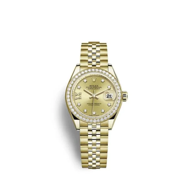 Rolex Lady Datejust 28mm - Ref: 279138rbr-0007 - Champagne Dial, 18K Yellow Gold Jubilee Bracelet Women's Watch-Rolex Datejust 31mm Rose Gold Watch