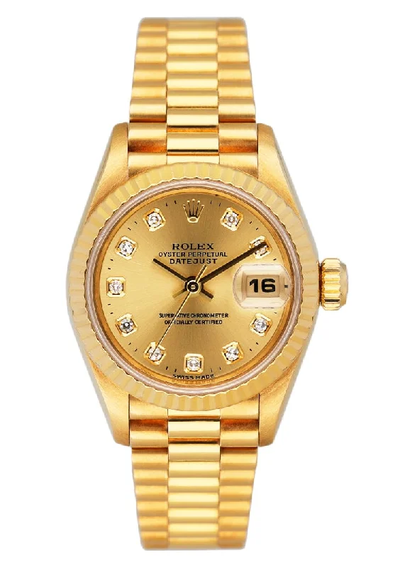 Rolex Datejust 69178 Diamond Dial 18K Yellow Gold Ladies Watch-Rolex Milgauss 116400GV Watch