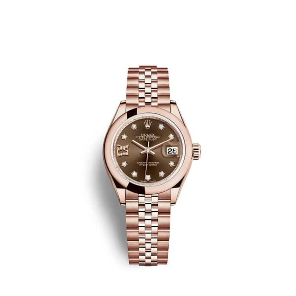 Rolex Lady Datejust 28mm - Ref: 279165-0004 - Chocolate Dial, 18K Rose Gold Jubilee Bracelet Women's Watch-Rolex Explorer 40mm Stainless Steel Watch