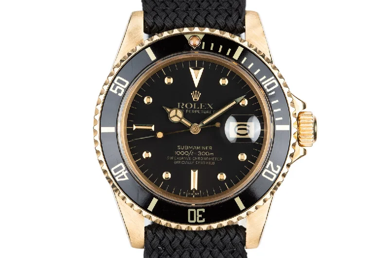 1981 Rolex 18K YG Submariner 16808 Black Nipple Dial-Rolex Day-Date 36mm Champagne Dial Watch