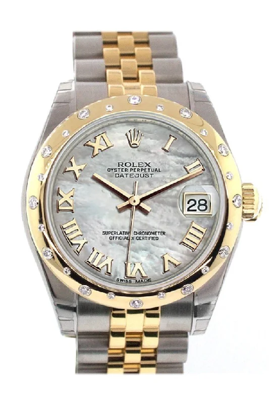 Rolex Datejust 31 Mother of Pearl Roman Dial Diamond Bezel 18K Gold Two Tone Jubilee Ladies 178343 Pre-owned-Rolex Submariner 116619LB Blue Dial Watch