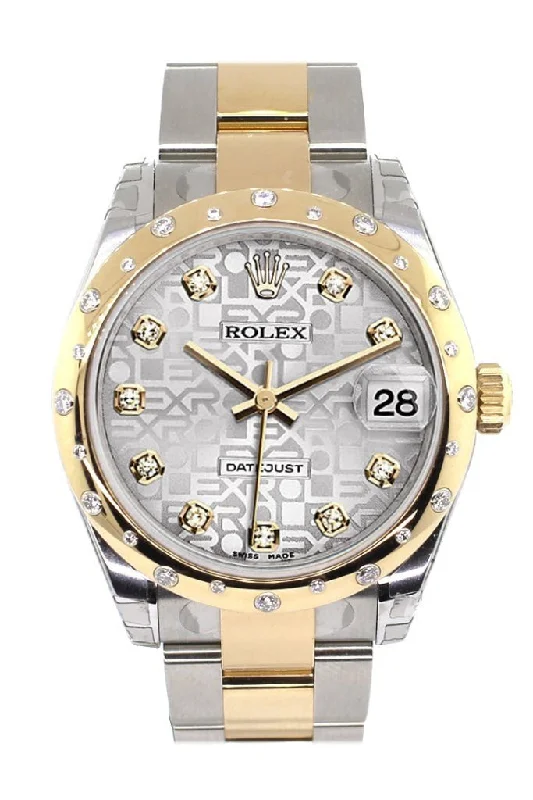 Rolex Datejust 31 Silver Jubilee Diamond Dial Diamond Bezel 18K Gold Two Tone Ladies 178343 Pre-owned-Rolex Cosmograph Daytona 116520 Steel Watch