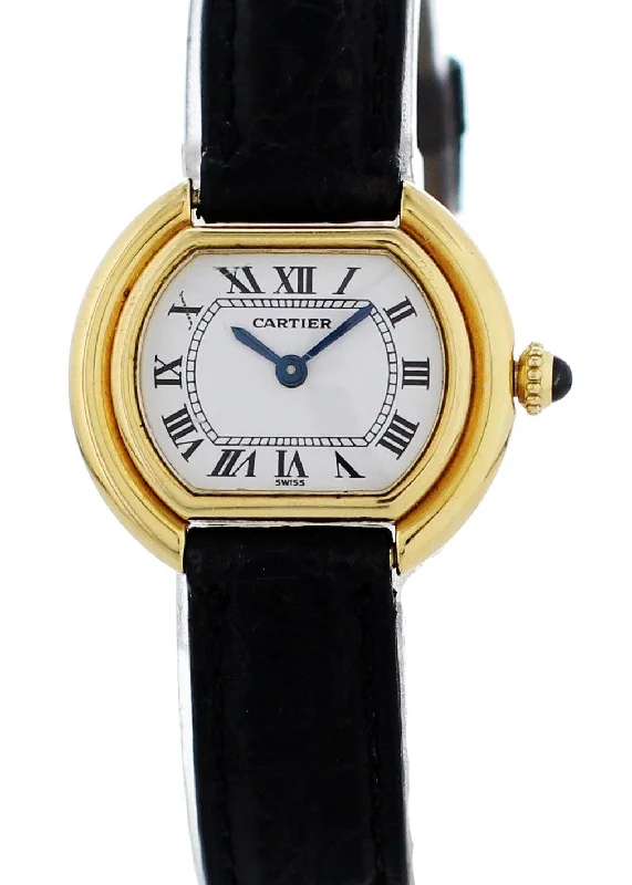 Cartier Paris Ellipse Gondole 18k Yellow Gold Ladies Watch-Cartier Love Bracelet with Rose Gold