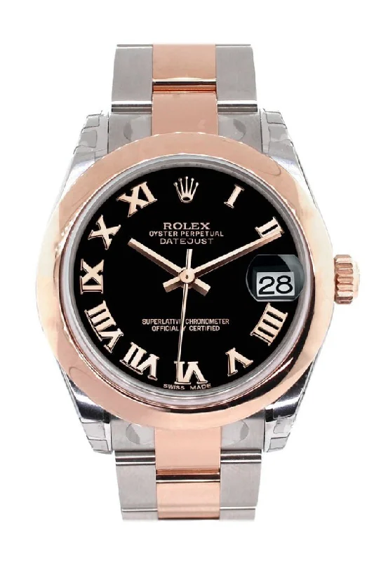 Rolex Datejust 31 Black Roman Dial 18K Rose Gold Two Tone Ladies Watch 178241-Rolex Submariner 116610LV Hulk Watch