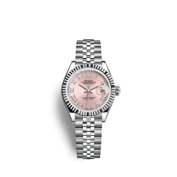 Rolex Lady-Datejust 28mm - Ref: 279174-0017 - Pink Roman Dial, Stainless Steel Jubilee Bracelet Women's Watch-Rolex Datejust 36mm White Dial Watch