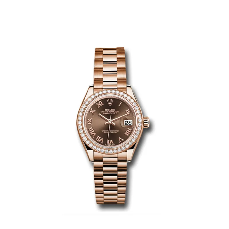 Rolex Lady Datejust 28mm - Ref: 279135rbr chorp - Chocolate Dial, 18K Rose Gold Oyster Bracelet Women's Watch-Rolex Submariner 114060 No Date Black Dial Watch