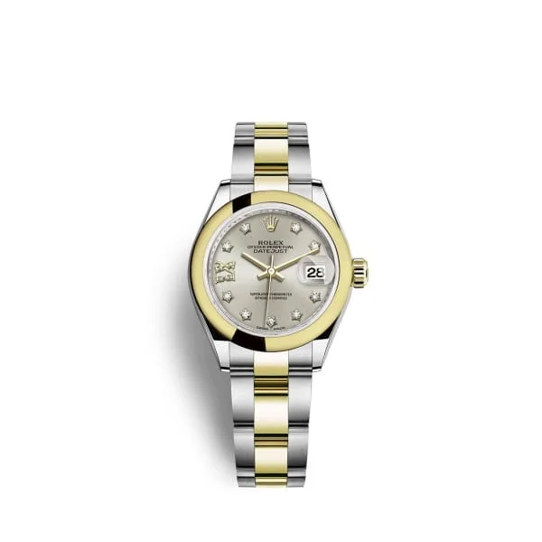 Rolex Lady-Datejust 28mm - Ref: 279163-0004 - Silver Diamond Dial, Two Tone Stainless Steel & 18K Yellow Gold Oyster Bracelet Women's Watch-Rolex Daytona 116528 Watch