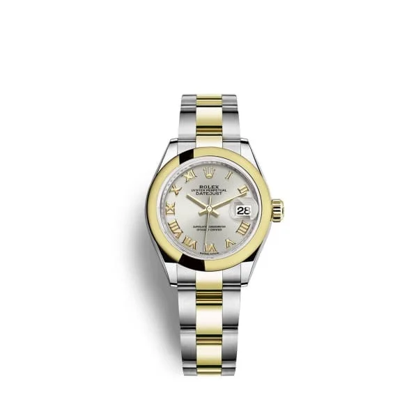 Rolex Lady-Datejust 28mm - Ref: 279163-0006 - Silver Roman Dial, Two Tone Stainless Steel & 18K Yellow Gold Oyster Bracelet Women's Watch-Rolex Day-Date 36mm Champagne Dial Watch