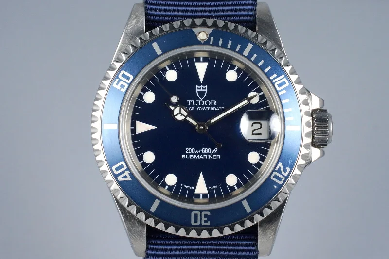 1995 Tudor Blue Submariner 79190 with Box and Papers-Rolex Submariner 16610 Black Dial Watch