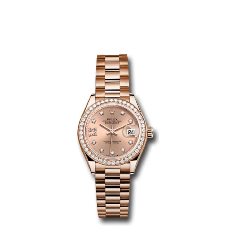 Rolex Lady Datejust 28mm - Ref: 279135rbr rs9dix8dp - Rose Dial, 18K Rose Gold Oyster Bracelet Women's Watch-Rolex Yacht-Master Women’s Watch