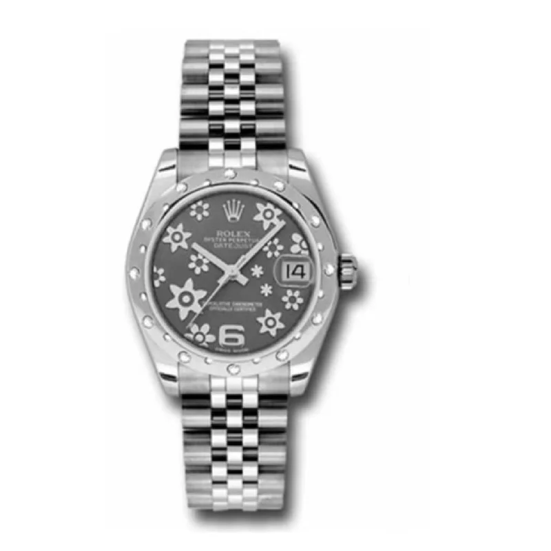 Rolex Datejust 31mm - Ref: 178344-0003 - Rhodium Grey Dial & Diamond Bezel, Stainless Steel Jubilee Bracelet Women's Watch-Rolex Submariner 116613LN Watch