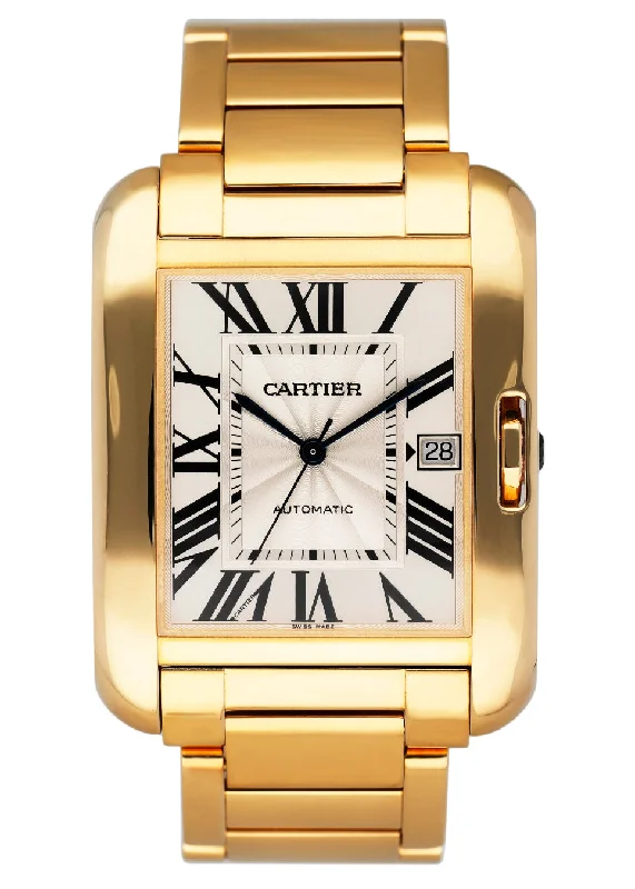 Cartier Tank Anglaise W5310018/3505 18K Yellow Gold  Mens Watch Box-Cartier Trinity 18k Rose Gold Ring