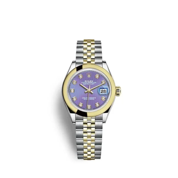 Rolex Lady-Datejust 28mm - Ref: 279163-0017 - Lavender Purple Diamond Dial, Two Tone Stainless Steel & 18K Yellow Gold Jubilee Bracelet Women's Watch-Rolex GMT-Master II 126711CHNR Watch