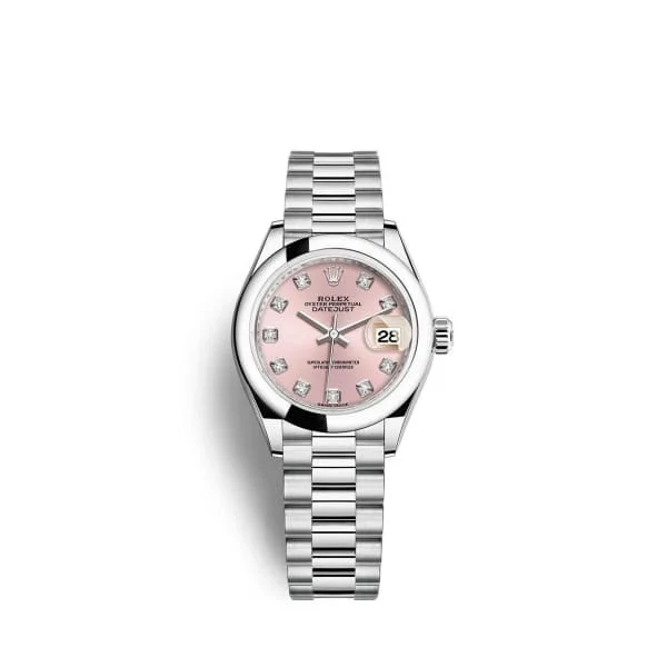 Rolex Lady-Datejust 28mm - Ref: 279166-0005 - Pink Diamond Dial, Platinum President Bracelet Women's Watch-Rolex GMT-Master II 126710BLNR Watch