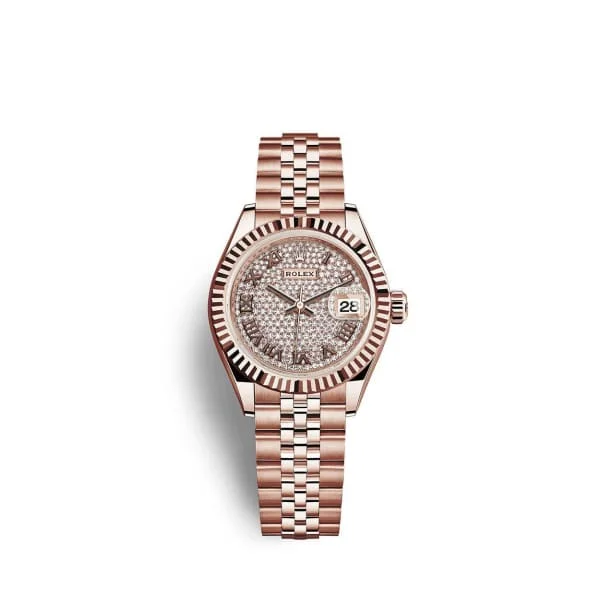 Rolex Lady Datejust 28mm - Ref: 279175-0024 - Diamond Pave Dial, 18K Rose Gold Jubilee Bracelet Women's Watch-Rolex Explorer 39mm Watch Sale