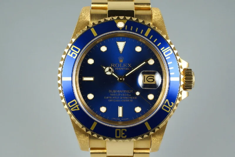 1985 Rolex YG Blue Submariner 16808 with Box and Papers-Rolex Submariner 116619LB Blue Dial Watch