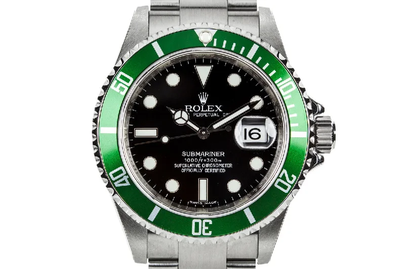 2007 Rolex Green Submariner 16610LV with Box and Papers-Rolex GMT-Master II 126710BLRO Pepsi Bezel Watch