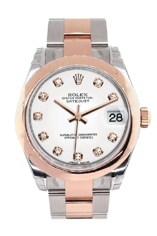 Rolex Datejust 31 White Diamond Dial 18K Rose Gold Two Tone Ladies Watch 178241-Rolex Yacht-Master 40mm Two-Tone Watch