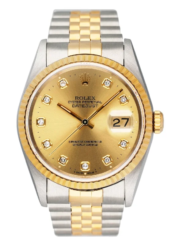 Rolex Datejust 16233 Diamond Dial Mens Watch Box Papers-Rolex Day-Date 40mm Yellow Gold President Watch