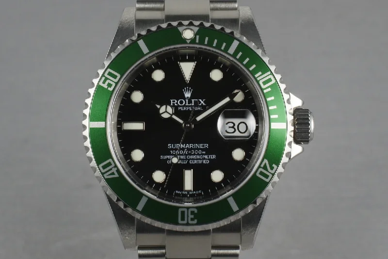 Rolex Green Submariner 16610 LV with Box and Papers Z serial-Rolex Explorer II 216570 Watch