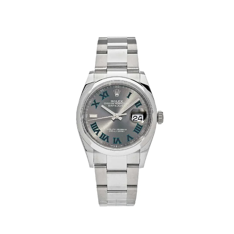 Rolex Datejust 126200 'Wimbledon' Stainless Steel Slate Dial-Rolex Datejust 36mm Watch