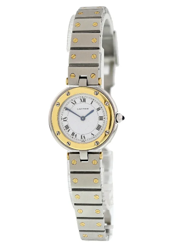 Cartier Santos Ronde Ladies Quartz Watch-Cartier Trinity Necklace