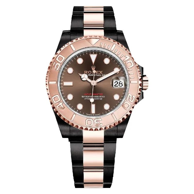 Rolex Yachtmaster 37mm - Ref: 268621-0003-pvd-2 - Chocolate Dial, Two Tone Black PVD & 18K Rose Gold Oyster Bracelet Men's Watch-Rolex Daytona 116518LN Watch