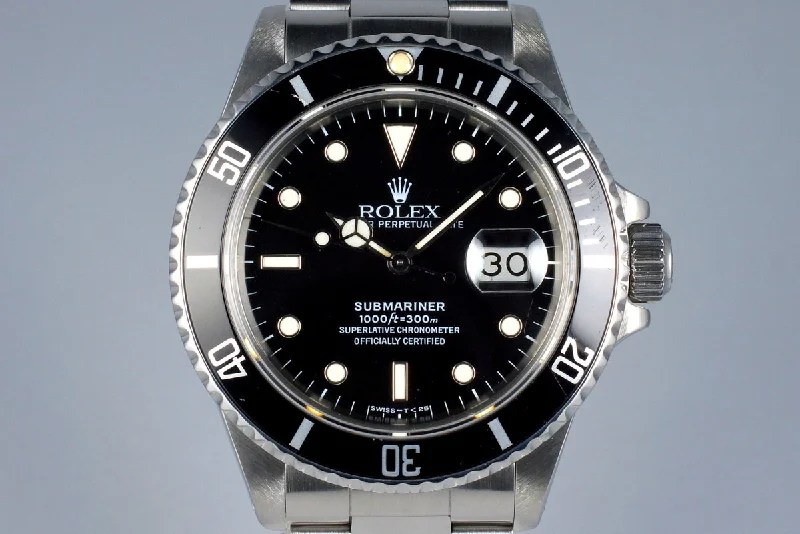 1986 Rolex Submariner 16800-Rolex Submariner Blue Dial Watch